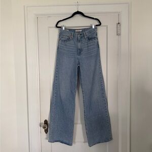 Levi's Light Blue High-Rise Wide-Leg Jeans